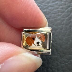 Stainless Steel Beagle Italian Charm for Charm Bracelet